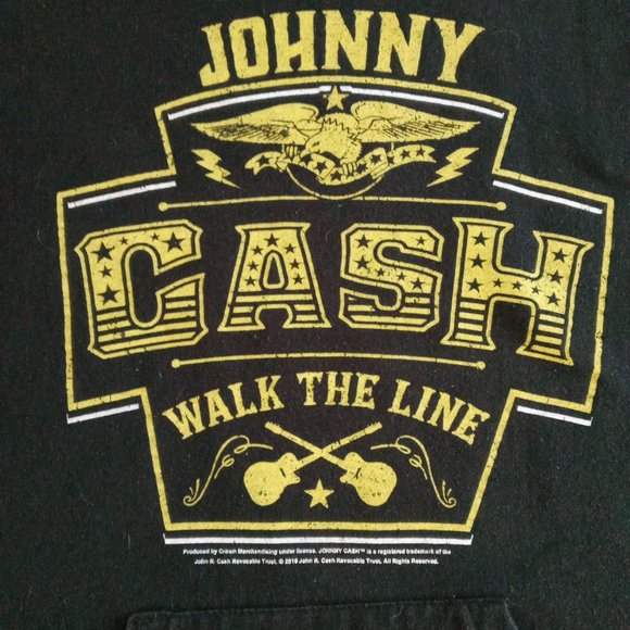 Awesome Johnny Cash "Walk the line" black hoodie - Picture 3 of 7